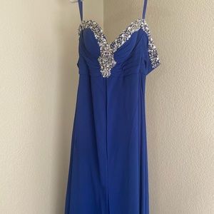 Vivid blue formal dress with jewels!